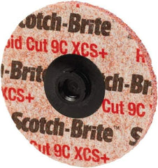 3M - 3" Disc Diam, Aluminum Oxide Quick Change Disc - Type R Attaching System, Nonwoven, Maroon, Medium Grade, 18,000 RPM - Apex Tool & Supply