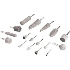 3M - 1/2" Head Diam x 1/2" Thickness, W185, Cylinder End, Silicon Carbide Mounted Point - Gray, Fine Grade, 34,500 RPM - Apex Tool & Supply