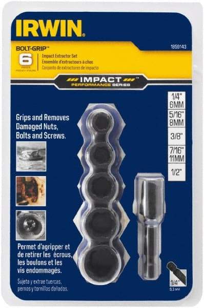 Irwin - 6 Piece Bolt Extractor Set - Clam Shell - Apex Tool & Supply