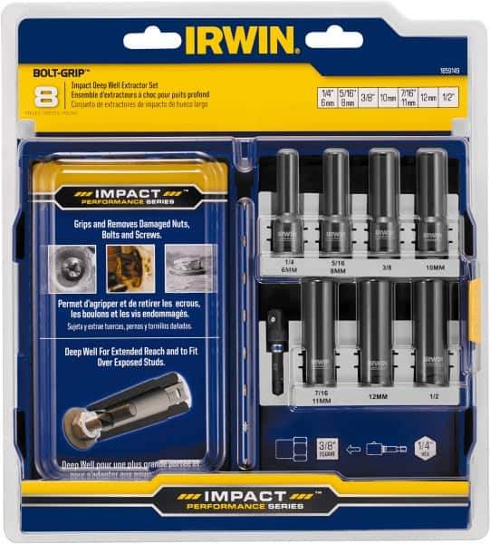 Irwin - 8 Piece Bolt Extractor Set - Plastic Case - Apex Tool & Supply