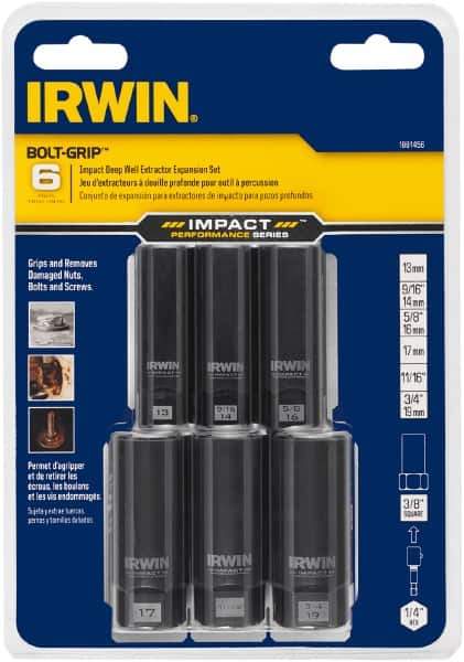 Irwin - 6 Piece Bolt Extractor Set - Magnetic Rail - Apex Tool & Supply