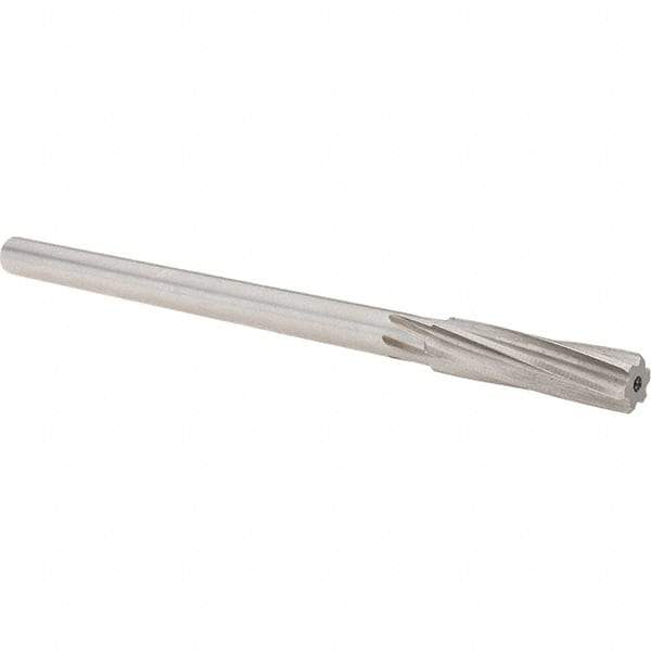 Alvord Polk - 13mm High Speed Steel 6 Flute Chucking Reamer - Spiral Flute, 0.4355" Straight Shank, 2" Flute Length, 8" OAL - Apex Tool & Supply