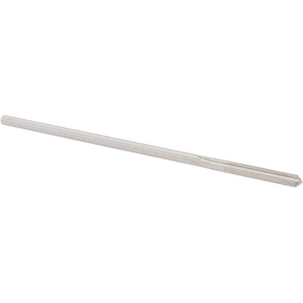 Alvord Polk - 0.118" High Speed Steel 4 Flute Chucking Reamer - Straight Flute, 0.112" Straight Shank, 7/8" Flute Length, 3-1/2" OAL - Apex Tool & Supply