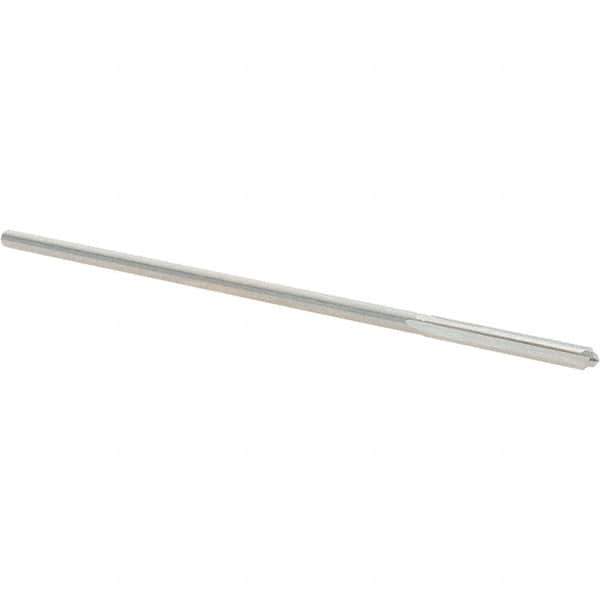 Alvord Polk - 0.101" High Speed Steel 4 Flute Chucking Reamer - Straight Flute, 0.095" Straight Shank, 7/8" Flute Length, 3-1/2" OAL - Apex Tool & Supply