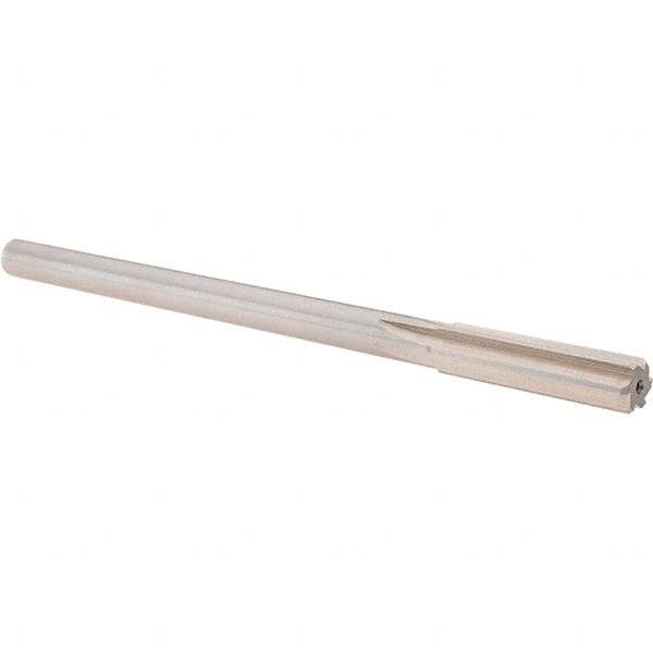 Alvord Polk - 0.4905" High Speed Steel 6 Flute Chucking Reamer - Straight Flute, 0.4355" Straight Shank, 2" Flute Length, 8" OAL - Apex Tool & Supply