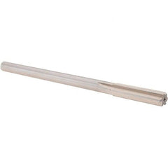 Alvord Polk - 0.4905" High Speed Steel 6 Flute Chucking Reamer - Straight Flute, 0.4355" Straight Shank, 2" Flute Length, 8" OAL - Apex Tool & Supply