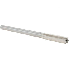 Alvord Polk - 0.4345" High Speed Steel 6 Flute Chucking Reamer - Straight Flute, 0.373" Straight Shank, 1-3/4" Flute Length, 7" OAL - Apex Tool & Supply