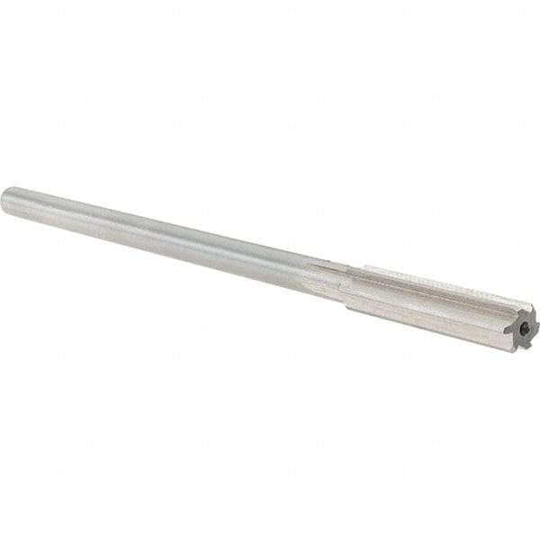 Alvord Polk - 0.387" High Speed Steel 6 Flute Chucking Reamer - Straight Flute, 0.3105" Straight Shank, 1-3/4" Flute Length, 7" OAL - Apex Tool & Supply