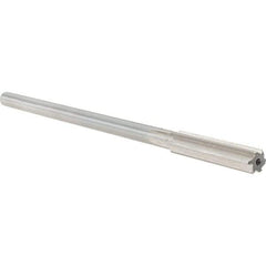 Alvord Polk - 0.387" High Speed Steel 6 Flute Chucking Reamer - Straight Flute, 0.3105" Straight Shank, 1-3/4" Flute Length, 7" OAL - Apex Tool & Supply