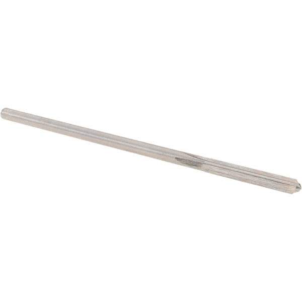 Alvord Polk - 0.141" High Speed Steel 4 Flute Chucking Reamer - Straight Flute, 0.135" Straight Shank, 1" Flute Length, 4" OAL - Apex Tool & Supply