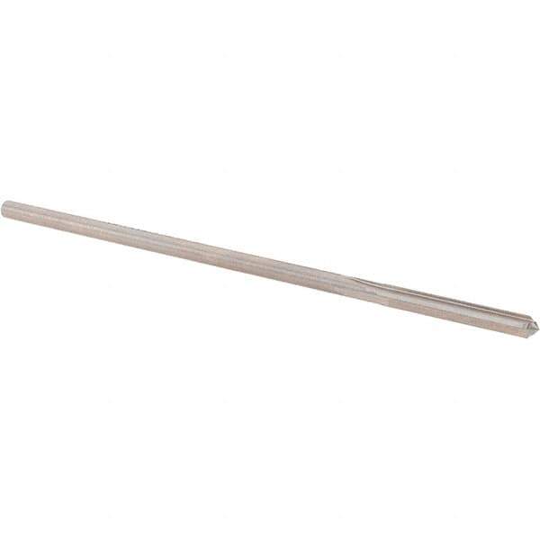 Alvord Polk - 0.1355" High Speed Steel 4 Flute Chucking Reamer - Straight Flute, 0.1275" Straight Shank, 1" Flute Length, 4" OAL - Apex Tool & Supply