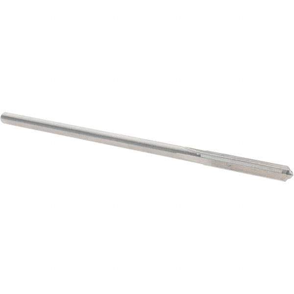 Alvord Polk - 0.1295" High Speed Steel 4 Flute Chucking Reamer - Straight Flute, 0.119" Straight Shank, 7/8" Flute Length, 3-1/2" OAL - Apex Tool & Supply