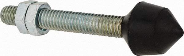 De-Sta-Co - 3/8-16 Carbon Steel Cap Tip Clamp Spindle Assembly - 63.5mm Thread Length, 88.9mm OAL, Cone Cushion Cap, 0.79" Tip Surface Diam, Use with Toggle Clamps - Apex Tool & Supply