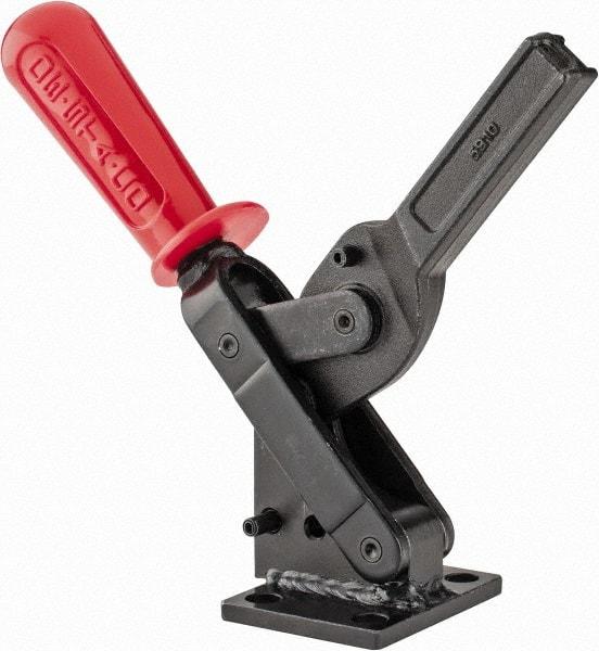 De-Sta-Co - 1,601 Lb Holding Capacity, Vertical Handle, Manual Hold Down Toggle Clamp - 71° Handle Movement, 132° Bar Opening, Solid Bar, Flanged Base, Oxide Finish, Forged Alloy Steel - Apex Tool & Supply
