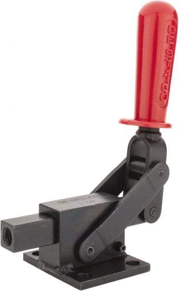 De-Sta-Co - 5,800.07 Lb Load Capacity, Flanged Base, Carbon Steel, Standard Straight Line Action Clamp - 4 Mounting Holes, 0.41" Mounting Hole Diam, 0.41" Plunger Diam, Straight Handle - Apex Tool & Supply