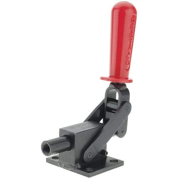 De-Sta-Co - 5,800.07 Lb Load Capacity, Flanged Base, Carbon Steel, Standard Straight Line Action Clamp - 4 Mounting Holes, 0.41" Mounting Hole Diam, 1.14" Plunger Diam, Straight Handle - Apex Tool & Supply