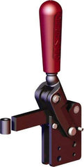 De-Sta-Co - 1,574 Lb Holding Capacity, Vertical Handle, Manual Hold Down Toggle Clamp - 90° Handle Movement, 120° Bar Opening, Solid Bar, Straight Base, Oxide Finish, Forged Alloy Steel - Apex Tool & Supply
