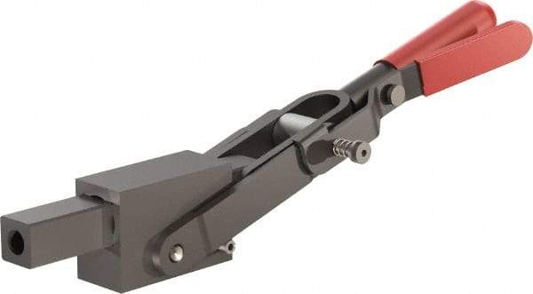 De-Sta-Co - 5,800.07 Lb Load Capacity, Solid Base, Carbon Steel, Standard Straight Line Action Clamp - 0.41" Plunger Diam, Straight Handle - Apex Tool & Supply