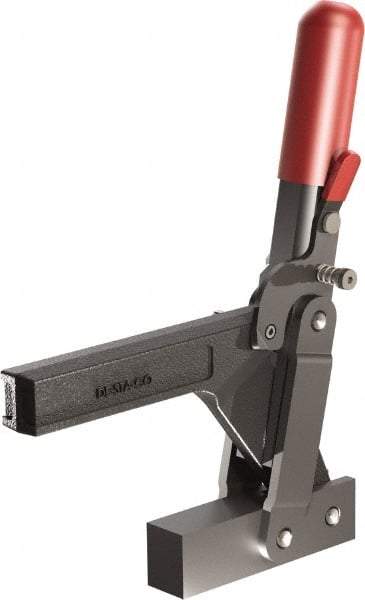 De-Sta-Co - 1,147 Lb Holding Capacity, Vertical Handle, Manual Hold Down Toggle Clamp - 138° Handle Movement, 74° Bar Opening, Solid Bar, Solid Base, Oxide Finish, Forged Alloy Steel - Apex Tool & Supply