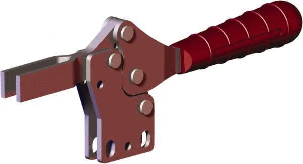 De-Sta-Co - 499 Lb Holding Capacity, Horizontal Handle, Manual Hold Down Toggle Clamp - 56° Handle Movement, 91° Bar Opening, U-Bar, Straight Base, Carbon Steel - Apex Tool & Supply