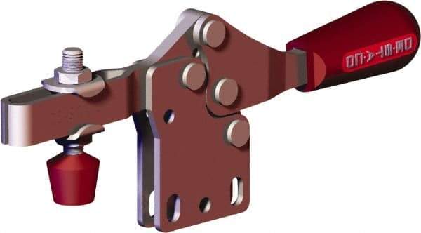 De-Sta-Co - 202 Lb Holding Capacity, Horizontal Handle, Manual Hold Down Toggle Clamp - 61° Handle Movement, 91° Bar Opening, U-Bar, Straight Base, Carbon Steel - Apex Tool & Supply
