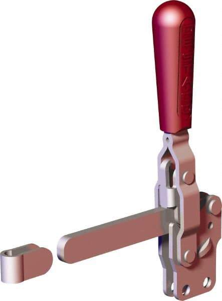 De-Sta-Co - 499 Lb Holding Capacity, Vertical Handle, Manual Hold Down Toggle Clamp - 57° Handle Movement, 99° Bar Opening, Solid Bar, Straight Base, Carbon Steel - Apex Tool & Supply