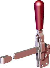 De-Sta-Co - 499 Lb Holding Capacity, Vertical Handle, Manual Hold Down Toggle Clamp - 57° Handle Movement, 99° Bar Opening, Solid Bar, Straight Base, Carbon Steel - Apex Tool & Supply