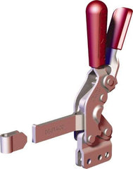 De-Sta-Co - 1,000 Lb Holding Capacity, Vertical Handle, Manual Hold Down Toggle Clamp - 64° Handle Movement, 76° Bar Opening, Solid Bar, Straight Base, Carbon Steel - Apex Tool & Supply