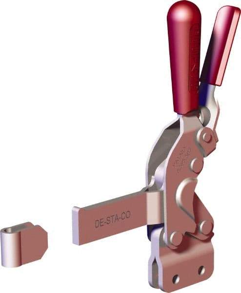 De-Sta-Co - 1,401 Lb Holding Capacity, Vertical Handle, Manual Hold Down Toggle Clamp - 66° Handle Movement, 78° Bar Opening, Solid Bar, Straight Base, Carbon Steel - Apex Tool & Supply