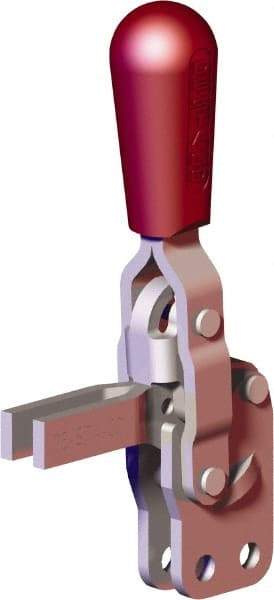 De-Sta-Co - 200 Lb Holding Capacity, Vertical Handle, Manual Hold Down Toggle Clamp - 65° Handle Movement, 105° Bar Opening, U-Bar, Straight Base, Carbon Steel - Apex Tool & Supply