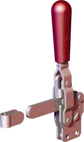 De-Sta-Co - 499 Lb Holding Capacity, Vertical Handle, Manual Hold Down Toggle Clamp - 57° Handle Movement, 90° Bar Opening, Solid Bar, Straight Base, Carbon Steel - Apex Tool & Supply