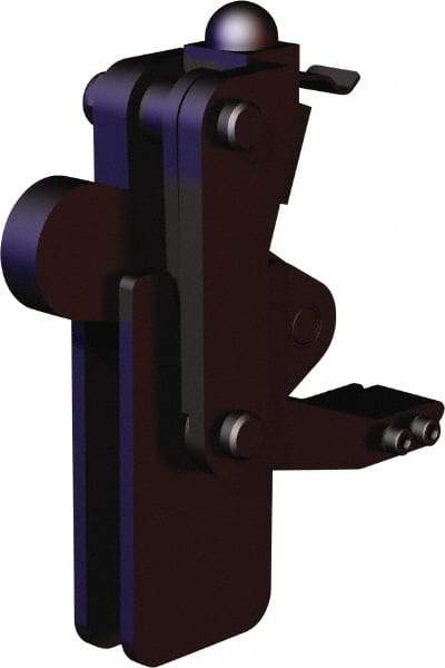 De-Sta-Co - 5,058 Lb Holding Capacity, Vertical Handle, Manual Hold Down Toggle Clamp - 200° Bar Opening, Weldable Base, Oxide Finish, Forged Alloy Steel - Apex Tool & Supply