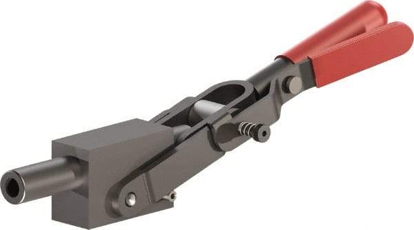 De-Sta-Co - 5,800.07 Lb Load Capacity, Solid Base, Carbon Steel, Standard Straight Line Action Clamp - 1.14" Plunger Diam, Straight Handle - Apex Tool & Supply