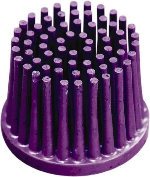 3M - 1" 36 Grit Ceramic Straight Disc Brush - Very Coarse Grade, Type R Quick Change Connector, 3/4" Trim Length, 0.37" Arbor Hole - Apex Tool & Supply