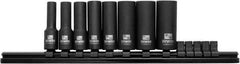 Irwin - 8 Piece 3/8" Drive Deep Well Impact Socket Set - 6 Points, 5/16" to 3/4" Range, Inch Measurement Standard - Apex Tool & Supply