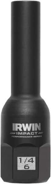 Irwin - 3/8" Drive Reverse Spiral Flute Hex Bolt Remover - 1/4" Hex, 2-1/2" OAL - Apex Tool & Supply