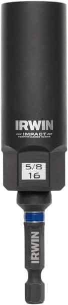 Irwin - 3/8" Drive Reverse Spiral Flute Hex Bolt Remover - 1/4" Hex, 2-1/2" OAL - Apex Tool & Supply