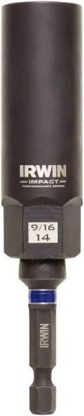 Irwin - 3/8" Drive Reverse Spiral Flute Hex Bolt Remover - 1/4" Hex, 2-1/2" OAL - Apex Tool & Supply
