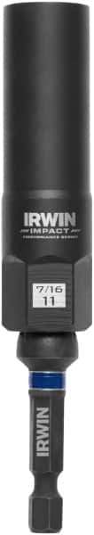 Irwin - 3/8" Drive Reverse Spiral Flute Hex Bolt Remover - 1/4" Hex, 2-1/2" OAL - Apex Tool & Supply