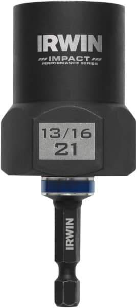 Irwin - 1/2" Drive Reverse Spiral Flute Hex Bolt Remover - 1/4" Hex, 1-3/4" OAL - Apex Tool & Supply