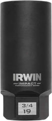 Irwin - 3/8" Drive Reverse Spiral Flute Hex Bolt Remover - 1/4" Hex, 2-1/2" OAL - Apex Tool & Supply