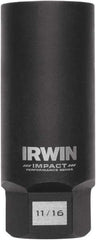 Irwin - 3/8" Drive Reverse Spiral Flute Hex Bolt Remover - 1/4" Hex, 2-1/2" OAL - Apex Tool & Supply