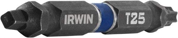 Irwin - #2" Square Size Torx/Square Bit - 1/4" Hex Drive, 2-3/8" OAL - Apex Tool & Supply