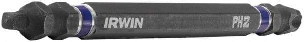 Irwin - #2" Square Size Phillips/Square Screwdriver Bit - 1/4" Hex Drive, 4" OAL - Apex Tool & Supply