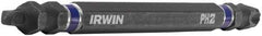 Irwin - #2" Square Size Phillips/Square Screwdriver Bit - 1/4" Hex Drive, 4" OAL - Apex Tool & Supply