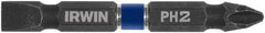 Irwin - #2 Phillips/Slotted Screwdriver Bit - 1/4" Hex Drive, 2-3/8" OAL - Apex Tool & Supply