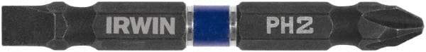 Irwin - #2 Phillips/Slotted Screwdriver Bit - 1/4" Hex Drive, 2-3/8" OAL - Apex Tool & Supply