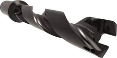 Allied Machine and Engineering - Series 24, 24 to 26mm Diam, 1" Diam Straight Shank with Flange, Helical Flute Spade Drill - 5-1/8" Max Depth, 6-17/32" Body Length, 8-13/16" OAL, Standard Length, Through Coolant - Apex Tool & Supply