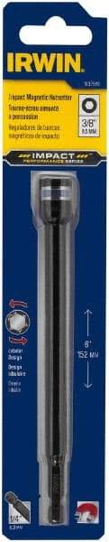 Irwin - 3/8" Magnetic Nutsetter - 1/4" Hex Drive, 6" OAL, 9/16" Socket Nose Diam - Apex Tool & Supply