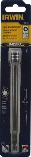 Irwin - 5/16" Magnetic Nutsetter - 1/4" Hex Drive, 6" OAL, 1/2" Socket Nose Diam - Apex Tool & Supply